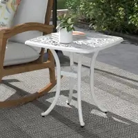 Outdoor Side Table 20.9" W x 20.9" D x 20.9" H White