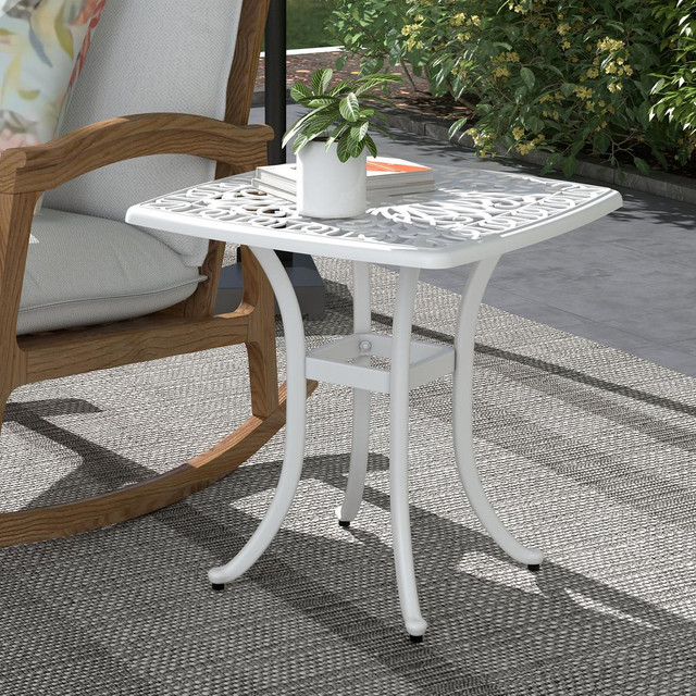 Outdoor Side Table 20.9" W x 20.9" D x 20.9" H White in Patio & Garden Furniture