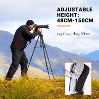 National Geographic® Lightweight Aluminum Video and Camera Tripod