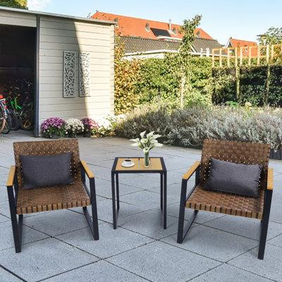 Ebern Designs 3-piece Wicker Patio Furniture in Patio & Garden Furniture