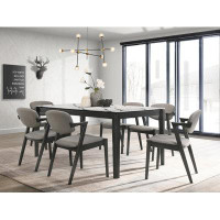 A&J Homes Studio Rectangular Dining Set in White and Gray