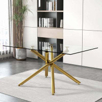 Mercer41 Tempered Glass Tabletop Dining Table