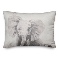 Indigo Safari Baby Elephant Throw Pillow