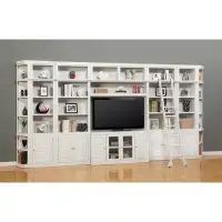 Lark Manor 9Pc Entertainment Wall With Corner Bookcases