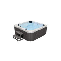 Luxury Spas Luxury Spas Denalo 7 - Person 52 - Jet Acrylic Square Hot Tub with Ozonator in Grey