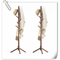 George Oliver Wooden Coat Rack Stand With 8 Hooks New Zealand Pine Adjustable Coat Standing Tree Easy Assembly For Coats