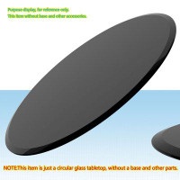 MUNGO Beveled Polished Edge,Round Tempered Glass Table Top, Black Glass 0.4"(10Mm) Inch Thick,35.8"910Mm).