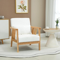 Accent Chair 26.8" x 29.5" x 30.7" Cream White