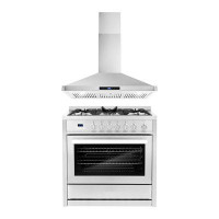 Cosmo 2 Piece Kitchen Package with 36" Freestanding Gas Range & 36" Wall Mount Range Hood