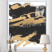 Made in Canada - East Urban Home 'Gold and Black Drift IV' Picture Frame Print on Canvas