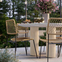 Hokku Designs Parcino Terrazzo Concrete Indoor / Outdoor Dining Table