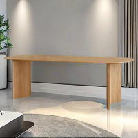 Hokku Designs 94.49" Burlywood Oval Solid wood Dining Table