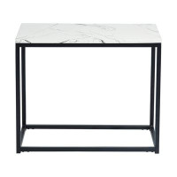 Wrought Studio Contemporary 28 Marble Top Wood Accent Side Table With Storage"