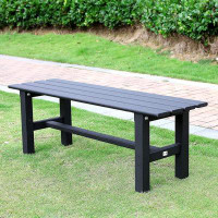 Latitude Run® Aluminum Outdoor Patio Bench Black,35.4 X 14.2X 15.7 Inches,Light Weight High Load-Bearing,Outdoor Bench F