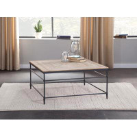 Trent Austin Design Rainville Solid Wood and Metal Square Coffee Table