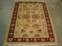 Exclusive Rare Chobi Veg Dyed Mahal Zeiglar Rectangle Area Rug Hand Knotted Carpet (5.8 x 4.2)'