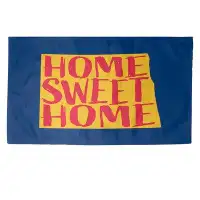 East Urban Home Home Sweet North Dakota Blue/Yellow Area Rug