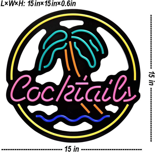 NEW NEON LED WALL SIGN COCKTAILS 228436 in Other in Alberta - Image 3