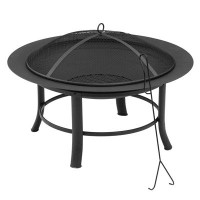 Red Barrel Studio 28" Fire Pit with PVC Cover and Spark Guard
