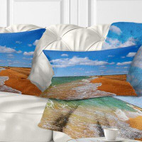 East Urban Home Seashore Waters on Winter Day Beach Lumbar Pillow