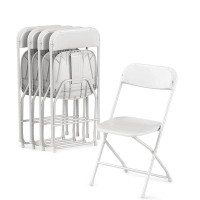 Xiangong 5 Pack Plastic Folding Chair, 300Lb Capacity, Portable Commercial Chair With Steel Frame For Home Office