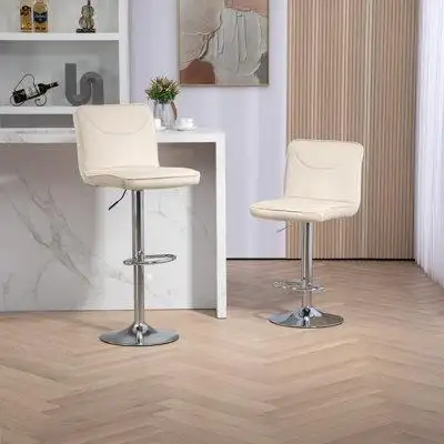 Ivy Bronx Bar Stools with Back and Footrest Counter Height Dining Chairs 2PC /SET