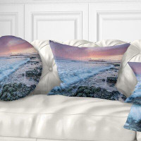 Made in Canada - East Urban Home Seascape Sunset on Cape Trafalgar Beach Pillow