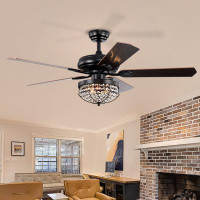 House of Hampton 52" Crystal Ceiling Fan with Light Kit