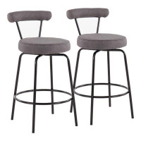 GOODSILO Contemporary Counter Stool in  Steel and  Fabric