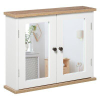 Winston Porter Alaiyna Surface Mount Framed 2 Door Medicine Cabinet with 2 Adjustable Shelves