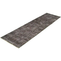 Isabelline One-of-a-Kind Hand-Knotted 1980S 2'11" X 10'11" Runner Wool Area Rug in Black