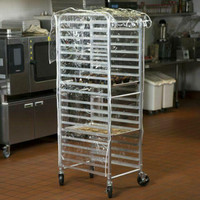 Bakers rack cover - Clear plastic, 3 zippers