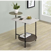 17 Stories Sharam 3-tier Side Table With Wireless Charger