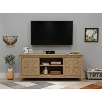 Gracie Oaks Brydyn 58"W TV Cabinet with Storage, TV Cabinet Open Shelves, TV Console, Brown TV Stand, Media Console