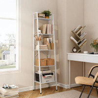 Ebern Designs 5-Tier Industrial Ladder Bookcase Shelf,Metal Frame