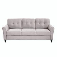 Winston Porter 79.9" Modern Living Room Sofa Linen Upholstered Couch