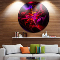 Design Art 'Multi-Coloured Magenta Stained Glass' Graphic Art Print on Metal