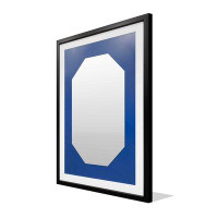 Picture Perfect International Miroir décoratif moderne et contemporain à double cadre sur aluminium bleu, 29 po x 39 po
