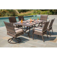 Darby Home Co Bedard 7 Piece Dining Set with Umbrella Cushions