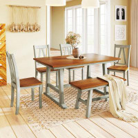 Latitude Run® 6-Piece Wood Dining Table Set Kitchen Table Set
