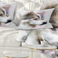 East Urban Home Animal Cute Dog Watercolor Lumbar Pillow