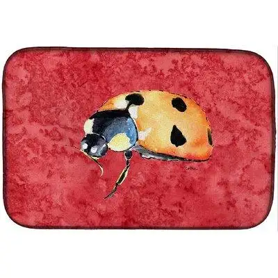 This dish mat measures 14 inches X 22 inches and fits most counters and under most dish drying racks...