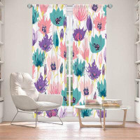 East Urban Home Lined Window Curtains 2-panel Set for Window Size by Metka Hiti - Poppies