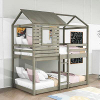 Harper Orchard Twin Over Twin House Bunk Bed Wood With Window