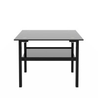 Ebern Designs Black Glass Coffee Table, Modern And Simple, Black Living Room Coffee Table, Side Table