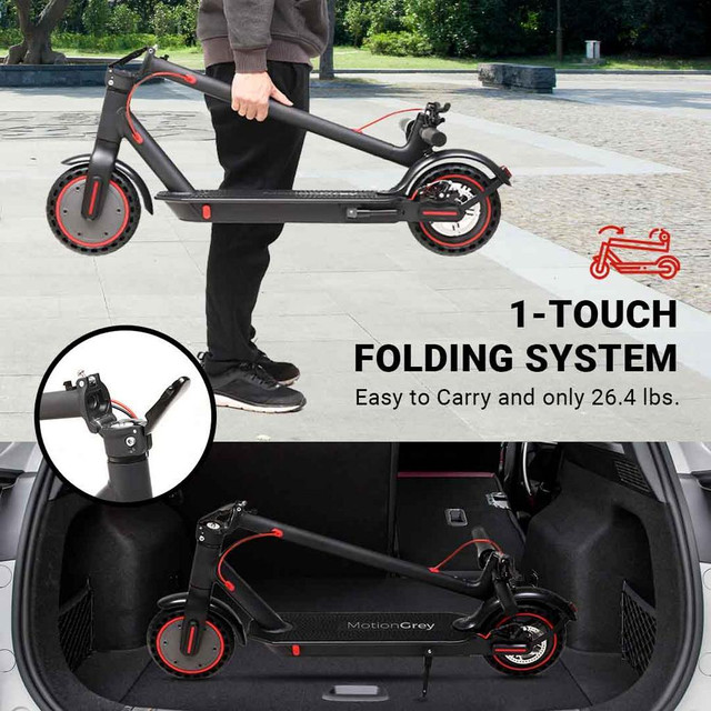 MotionGrey Portable Electric Scooter Adults|25km Range,250W Motor|8.5 Burst Proof Tires|25km/h Top Speed|Rear Fender-BK in Other - Image 3