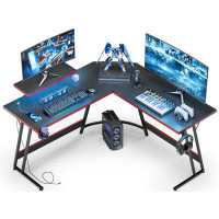 Inbox Zero Keira-Marie 51'' LED L-Shaped Gaming Desk with Monitor Stand and Charging Port