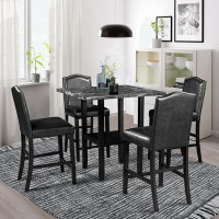 Red Barrel Studio 5 Piece Dining Set With Matching Chairs And Bottom Shelf For Dining Room