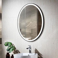 24x32 or 20x28 Oval LED Bathroom Mirror with Touch Button Anti-Fog, Dimmable