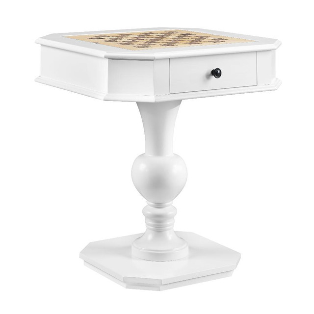 AF - WHITE SIDE TABLE ( 3in1 Game Table - Chess/Checkers/Backgammon Table )  AC00862 in Other - Image 2